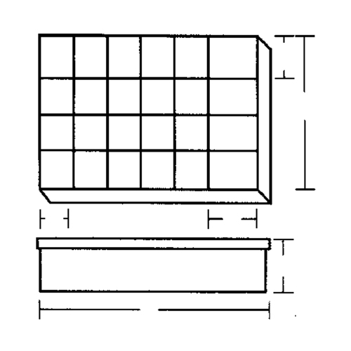 Compartment Case, Plastic, 24 Slots, 18-1/2" W x 13" D x 3" H, Grey Ottawa Fastener Supply