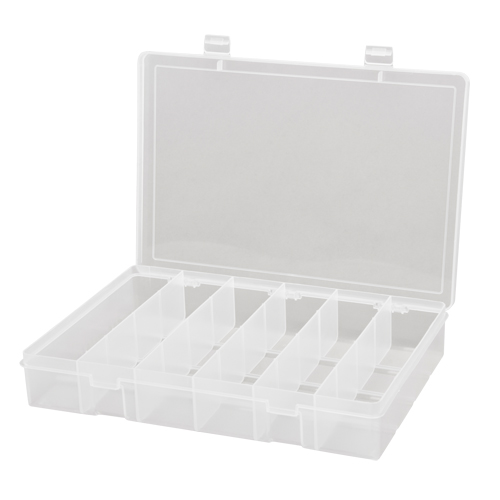 Compact Polypropylene Compartment Cases, 13-1/8" W x 9" D x 2-5/16" H, 6 Compartments Ottawa Fastener Supply