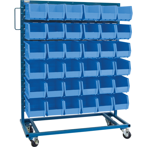 Single-Sided Mobile Bin Rack, Single-sided, 36 bins, 36" W x 16" D x 46-1/2" H Ottawa Fastener Supply
