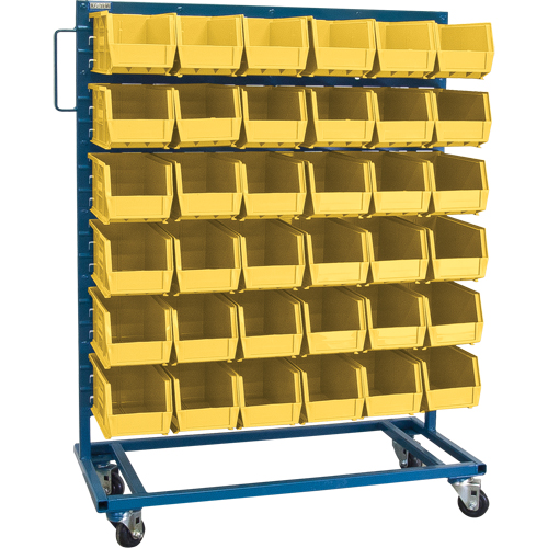 Single-Sided Mobile Bin Rack, Single-sided, 36 bins, 36" W x 16" D x 46-1/2" H Ottawa Fastener Supply