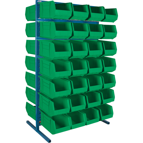 Double-Sided Stationary Bin Rack, 61" W x 56" D x 24" H, 56 Bins Ottawa Fastener Supply
