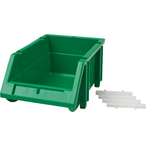 Stack & Hang Bin, 4-13/16" W x 3-3/16" H x 7-1/8" D, Green Ottawa Fastener Supply