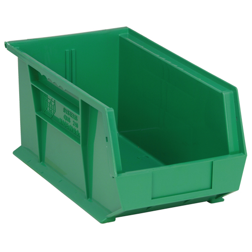 Ultra Stack & Hang Bin, 8-1/4" W x 7" H x 14-3/4" D, Green Ottawa Fastener Supply