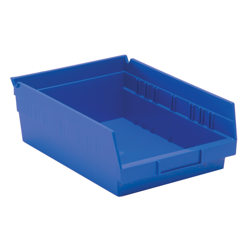 Shelf Bins, 8-3/8" W x 4" H x 11-5/8" D, Blue, 30 lbs. Capacity Ottawa Fastener Supply