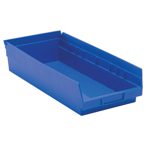 Bacs de rangement pour tablettes, 8-3/8" la x 4" H x 17-7/8" p, Bleu, Capacit&eacute; 40 lb Ottawa Fastener Supply