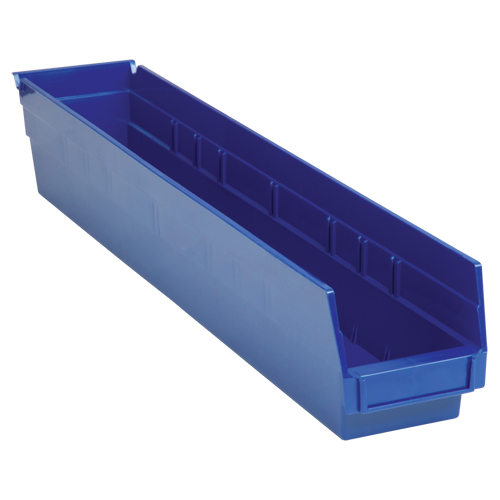 Bacs de rangement pour tablettes, 4-1/8" la x 4" H x 23-5/8" p, Bleu, Capacit&eacute; 50 lb Ottawa Fastener Supply