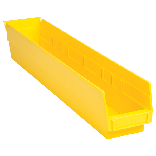 Bacs de rangement pour tablettes, 4-1/8" la x 4" H x 23-5/8" p, Jaune, Capacit&eacute; 50 lb Ottawa Fastener Supply