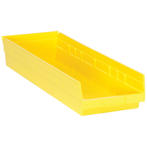 Bacs de rangement pour tablettes, 8-3/8" la x 4" H x 23-5/8" p, Jaune, Capacit&eacute; 50 lb Ottawa Fastener Supply