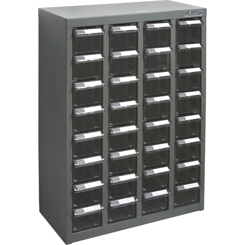KPC-500 Parts Cabinet, Galvanized Steel, 32 Drawers, 18-1/10" x 8-7/10" x 25-3/5", Grey Ottawa Fastener Supply