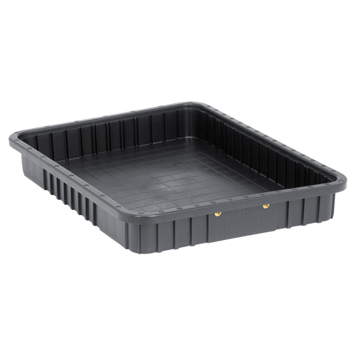 Conductive Dividable Grid Containers, Polypropylene, 17-1/2" W x 22-1/2" D x 3" H, Black Ottawa Fastener Supply