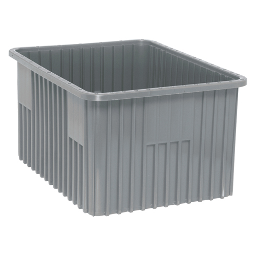 Contenants Divider Box, Plastique, 22,5" la x 17,5" p x 12" h, Gris Ottawa Fastener Supply