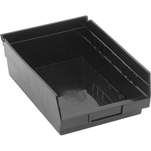 Shelf Bins, 8-3/8" W x 4" H x 11-5/8" D, Black, 30 lbs. Capacity Ottawa Fastener Supply