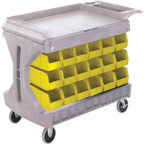 Pro Cart With Yellow Bins, Double-sided, 36 bins, 45-5/18" W x 24" D x 34-3/4" H Ottawa Fastener Supply