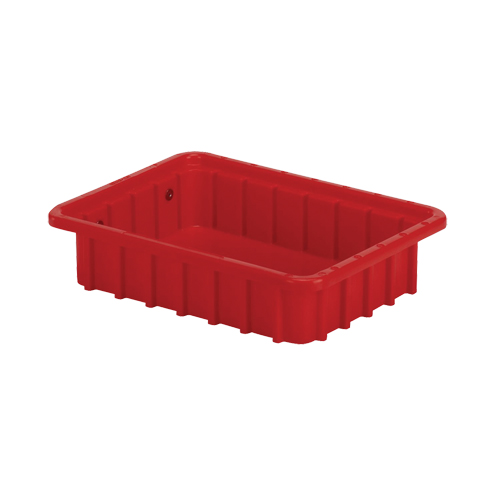 Divider Box&reg; Containers, Polyethylene, 10.8" W x 8.3" D x 2.5" H, Red Ottawa Fastener Supply