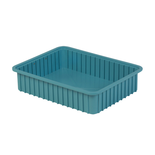 Divider Box&reg; Containers, Polyethylene, 22.4" W x 17.4" D x 5" H, Light Blue Ottawa Fastener Supply