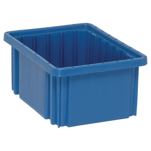 Divider Box&reg; Containers, Plastic, 10.9" W x 8.3" D x 5" H, Blue Ottawa Fastener Supply