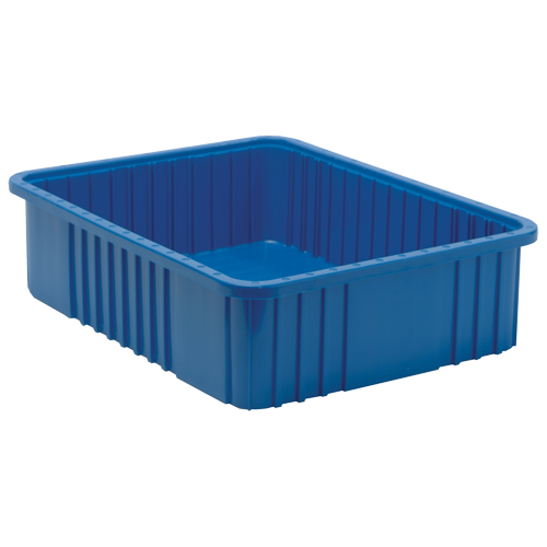 Divider Box&reg; Containers, Plastic, 22.5" W x 17.5" D x 6" H, Blue Ottawa Fastener Supply