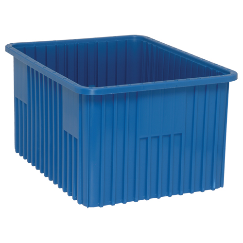 Contenants Divider Box, Plastique, 22,5" la x 17,5" p x 12" h, Bleu Ottawa Fastener Supply