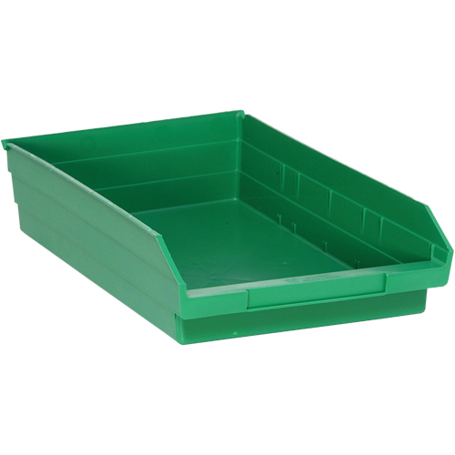 Shelf Bins, 11-1/8" W x 4" H x 17-7/8" D, Green, 40 lbs. Capacity Ottawa Fastener Supply