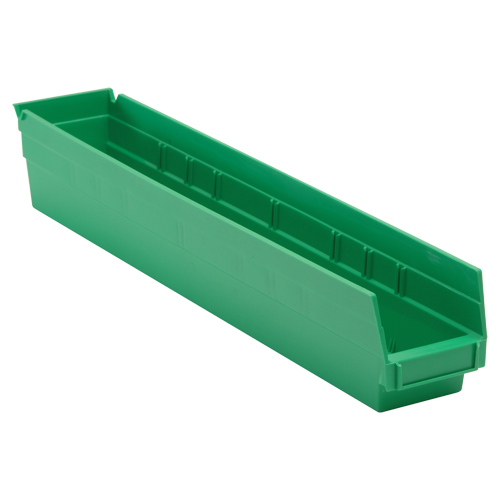 Bac pour &eacute;tag&egrave;re &eacute;conomique, 4-1/8" la, 4" h x 23-5/8" p, Vert Ottawa Fastener Supply