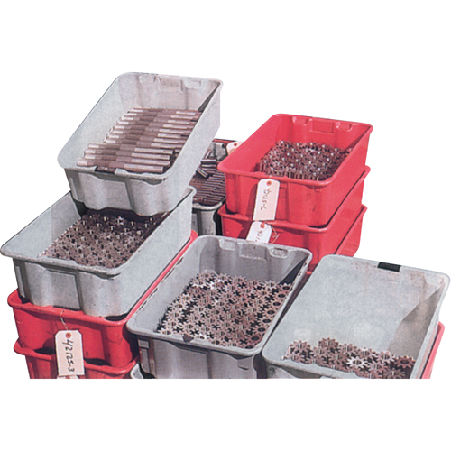 Stack-N-Nest&reg; Plexton Containers, 16.9" W x 30.6" D x 11.1" H, Grey Ottawa Fastener Supply