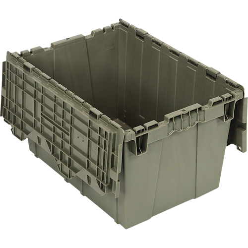 Conteneur &agrave; couvercle attach&eacute;, 12,75" x 19,25" x 15,25", Vert Ottawa Fastener Supply