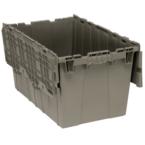 Attached-Top Distribution Container, 16-1/4" x 25-3/8" x 14-1/8", Grey Ottawa Fastener Supply