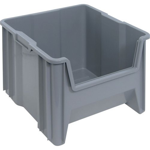 Giant Stacking Containers, 16.5" W x 17.5" D x 12.5" H, Grey Ottawa Fastener Supply