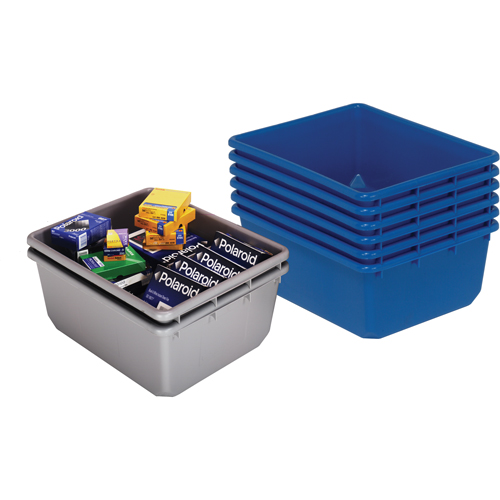 Cross Stack Bins, 11" W x 17.25" D x 12" H, Blue Ottawa Fastener Supply
