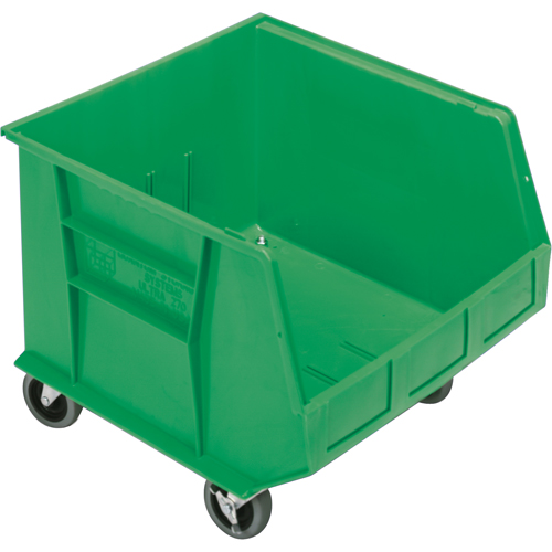 Mobile Bin, 14" H x 16-1/2" W x 18" D, 75 lbs. Capacity, Green Ottawa Fastener Supply