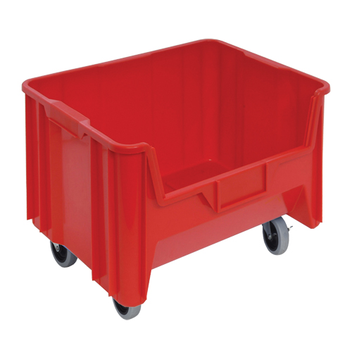 Mobile Giant Stack Container, 12-7/16" H x 19-7/8" W x 15-1/4" D, 250 lbs. Capacity, Red Ottawa Fastener Supply