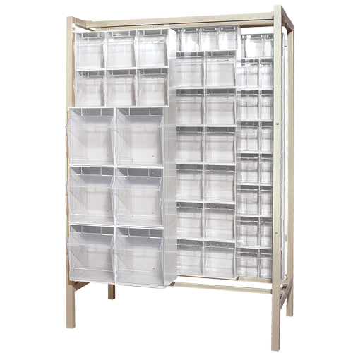 Free-Standing Tip-Out Bins Slider System, 51-1/4" W x 26" D x 77" H, 101 Drawers Ottawa Fastener Supply