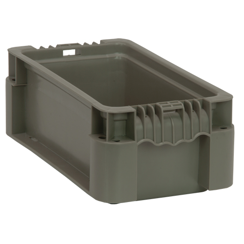 Collapsible Stacking Container, 7" W x 12" D x 5" H, Grey Ottawa Fastener Supply