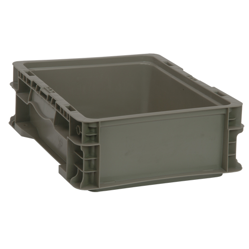 Collapsible Stacking Container, 15" W x 12" D x 5" H, Grey Ottawa Fastener Supply