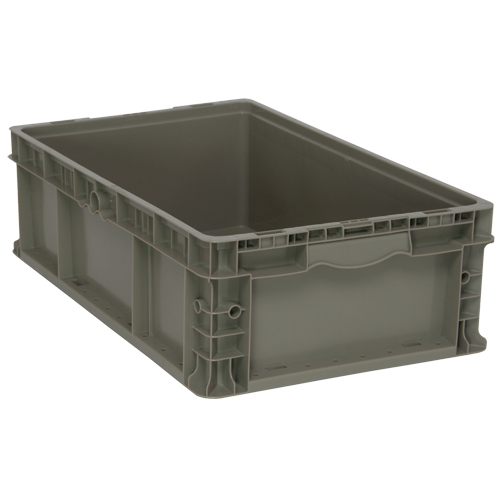 Collapsible Stacking Container, 15" W x 24" D x 7.5" H, Grey Ottawa Fastener Supply