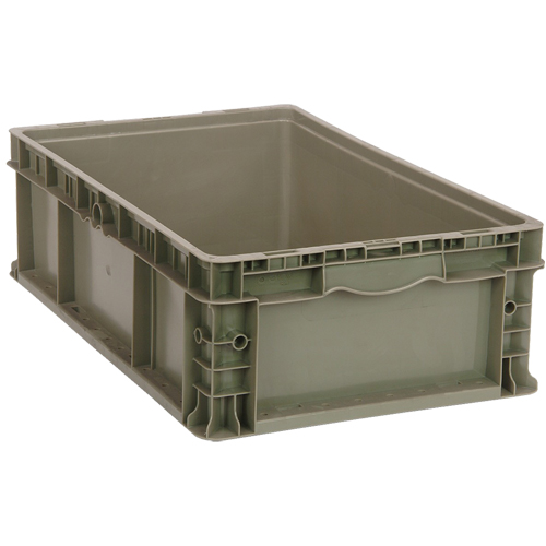 Stacking Container, 15" W x 15" D x 9.5" H, Grey Ottawa Fastener Supply