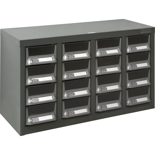 KPC-400 Parts Cabinet, Galvanized Steel, 16 Drawers, 23-1/10" x 8-7/10" x 13-4/5", Grey Ottawa Fastener Supply