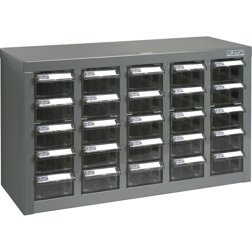 KPC-600 Parts Cabinet, Galvanized Steel, 25 Drawers, 23-1/10" x 8-7/10" x 13-4/5", Grey Ottawa Fastener Supply
