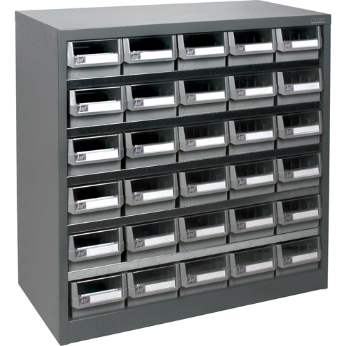 Casier robuste pour pi&egrave;ces KPC-HD, Acier galvanis&eacute;, 30 tiroirs, 34-3/5" x 15-7/10" x 34-3/5", Gris Ottawa Fastener Supply