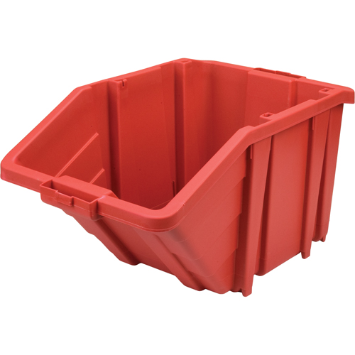 Jumbo Plastic Bin, 15-1/2" W x 13" H x 25" D, Red, 200 lbs. Capacity Ottawa Fastener Supply