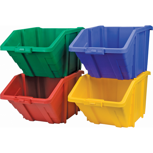 Jumbo Plastic Bin, 15-1/2" W x 13" H x 25" D, Red, 200 lbs. Capacity Ottawa Fastener Supply