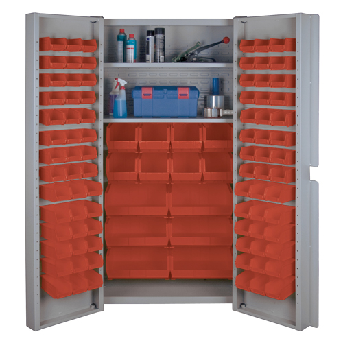 Deep Door Combination Cabinets, 38" W x 24" D x 72" H, Grey Ottawa Fastener Supply