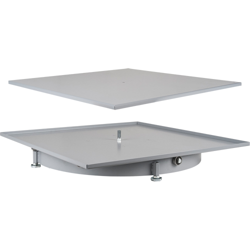 Carrousel de casiers &agrave; tiroirs industriels & robustes, Acier, 27-1/2" la x 27-1/2" p x 4" h, Gris Ottawa Fastener Supply