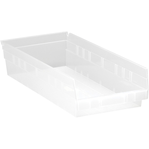 Bacs de rangement pour tablettes, 8-3/8" la x 4" H x 17-7/8" p, Transparent, Capacit&eacute; 40 lb Ottawa Fastener Supply