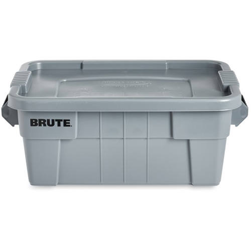 Brute Storage Tote with Lid, 27.88” D x 16.5” W x 10.7" H, 112 llbs. Capacity, Grey Ottawa Fastener Supply