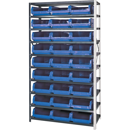 Shelving Unit with Stacking Bins, Steel, Magnum Bin, 650 lbs. Capacity, 42" W x 76" H Ottawa Fastener Supply