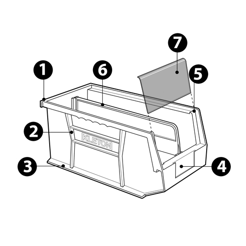 Bac empilable & &agrave; suspendre, 11" la, 5" h x 10-7/8" p, Jaune Ottawa Fastener Supply