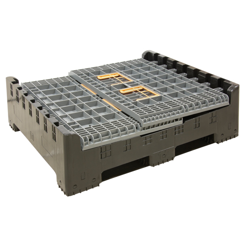 Collapsible Bulk Container, 47.2" L x 39.4" W x 39.4" H, Grey Ottawa Fastener Supply