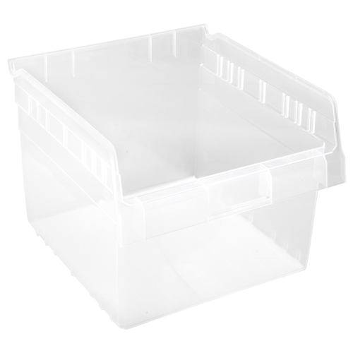 Store-Max Shelf Bins, 11-1/8" W x 8" H x 11-5/8" D, Clear, 44 lbs. Capacity Ottawa Fastener Supply