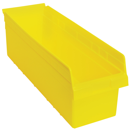 Store-Max Shelf Bins, 8-3/8" W x 8" H x 23-5/8" D, Yellow, 68 lbs. Capacity Ottawa Fastener Supply